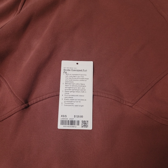 Lululemon Scuba Oversized Full Zip Hoodie Ancient Copper XS/S - Picture 4 of 5